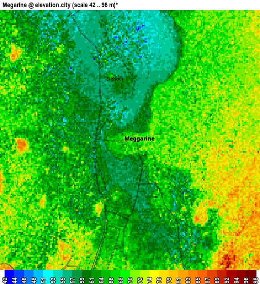 Zoom OUT 2x Megarine, Algeria elevation map