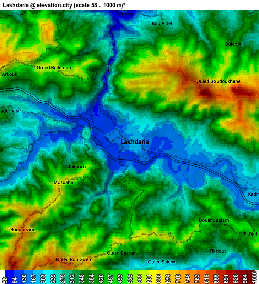 Zoom OUT 2x Lakhdaria, Algeria elevation map