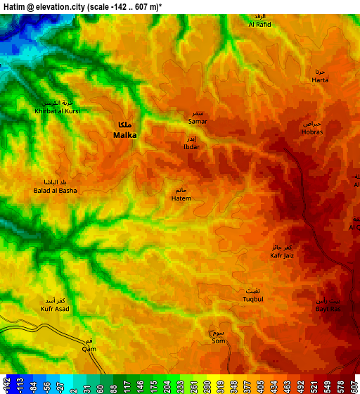 Zoom OUT 2x Ḩātim, Jordan elevation map