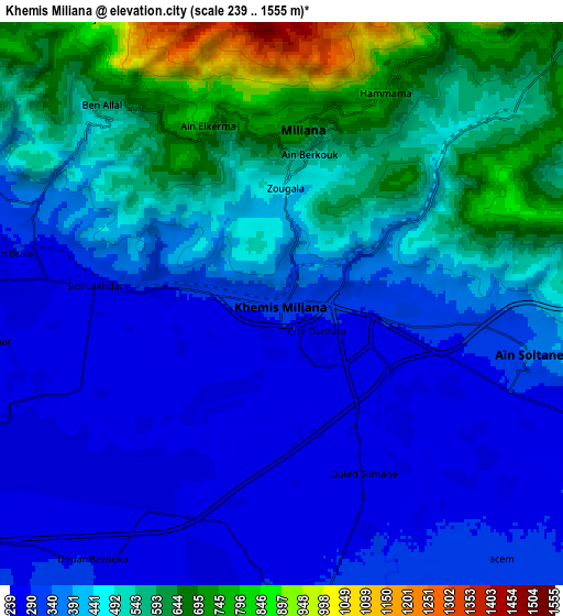 Zoom OUT 2x Khemis Miliana, Algeria elevation map