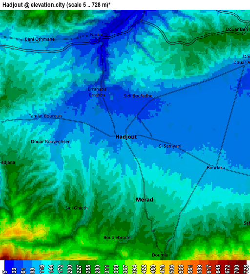 Zoom OUT 2x Hadjout, Algeria elevation map