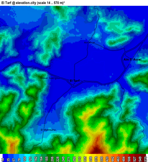 Zoom OUT 2x El Tarf, Algeria elevation map