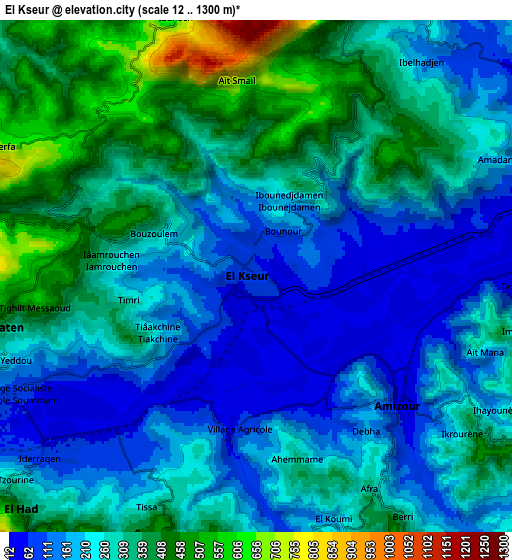 Zoom OUT 2x El Kseur, Algeria elevation map