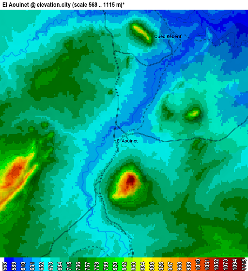 Zoom OUT 2x El Aouinet, Algeria elevation map