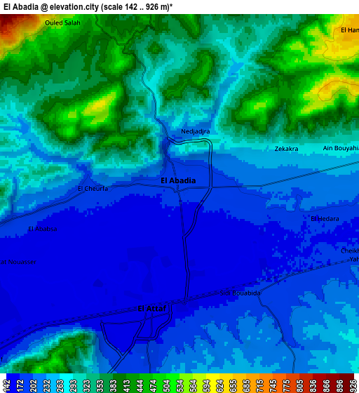 Zoom OUT 2x El Abadia, Algeria elevation map