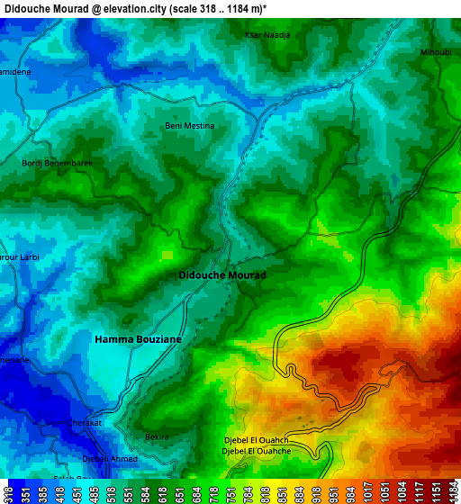 Zoom OUT 2x Didouche Mourad, Algeria elevation map