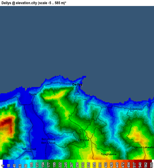 Zoom OUT 2x Dellys, Algeria elevation map