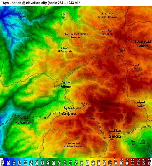 Zoom OUT 2x ‘Ayn Jannah, Jordan elevation map