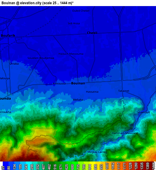 Zoom OUT 2x Bouinan, Algeria elevation map