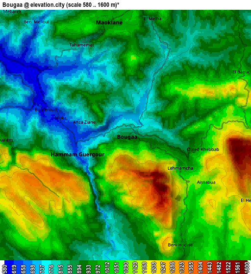 Zoom OUT 2x Bougaa, Algeria elevation map
