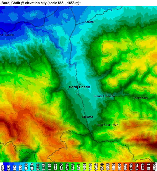 Zoom OUT 2x Bordj Ghdir, Algeria elevation map