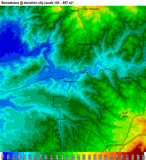 Zoom OUT 2x Bensekrane, Algeria elevation map