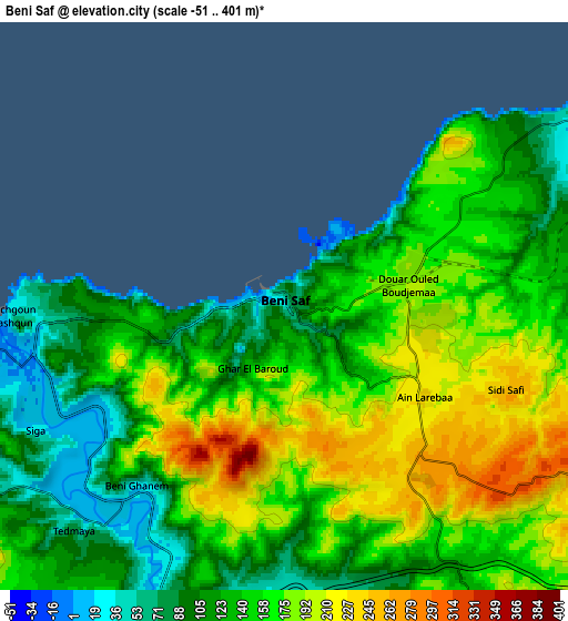 Zoom OUT 2x Beni Saf, Algeria elevation map