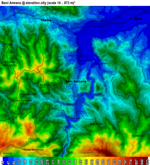 Zoom OUT 2x Beni Amrane, Algeria elevation map