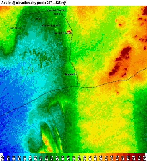 Zoom OUT 2x Aoulef, Algeria elevation map