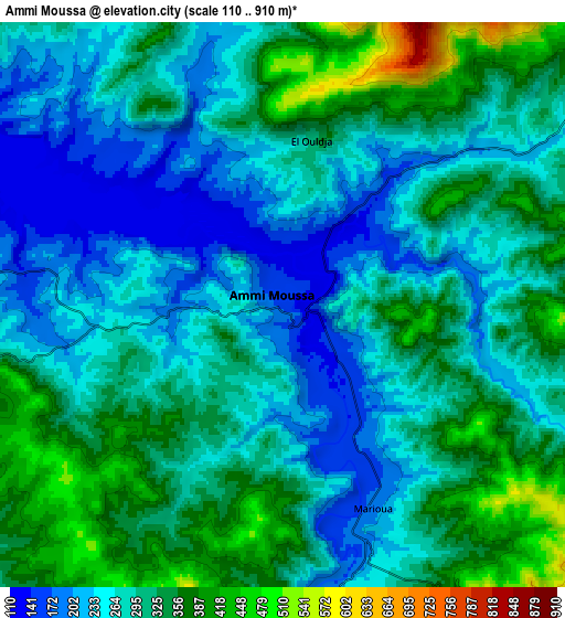 Zoom OUT 2x Ammi Moussa, Algeria elevation map