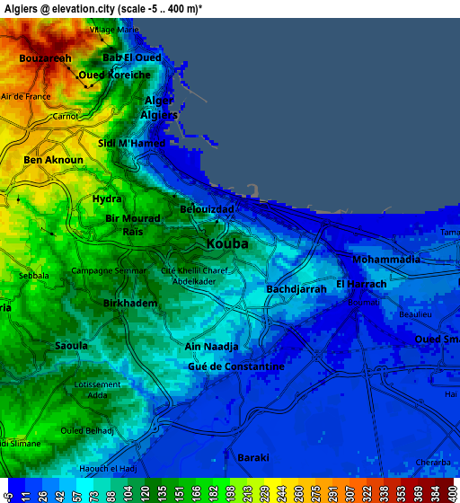 Zoom OUT 2x Algiers, Algeria elevation map