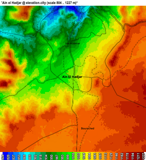 Zoom OUT 2x ’Aïn el Hadjar, Algeria elevation map