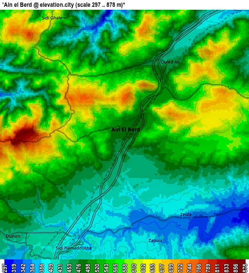 Zoom OUT 2x ’Aïn el Berd, Algeria elevation map