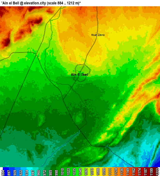 Zoom OUT 2x ’Aïn el Bell, Algeria elevation map