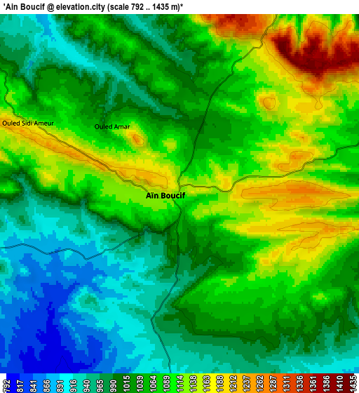 Zoom OUT 2x ’Aïn Boucif, Algeria elevation map