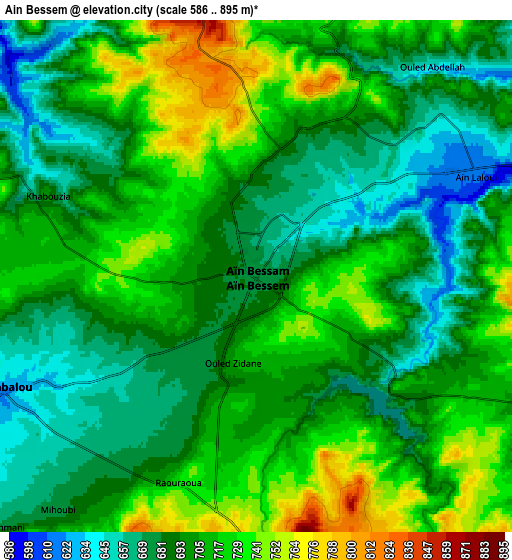 Zoom OUT 2x Aïn Bessem, Algeria elevation map