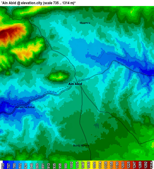 Zoom OUT 2x ’Aïn Abid, Algeria elevation map