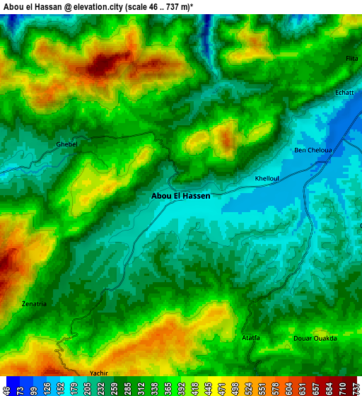 Zoom OUT 2x Abou el Hassan, Algeria elevation map