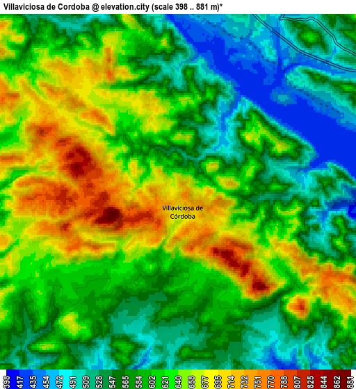 Zoom OUT 2x Villaviciosa de Córdoba, Spain elevation map