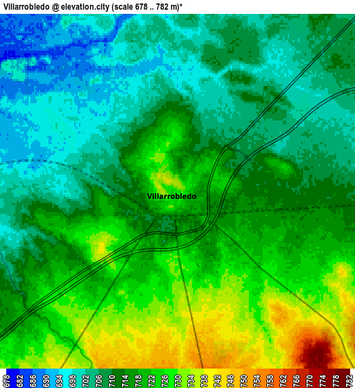 Zoom OUT 2x Villarrobledo, Spain elevation map