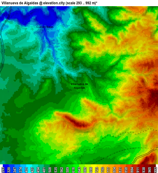 Zoom OUT 2x Villanueva de Algaidas, Spain elevation map