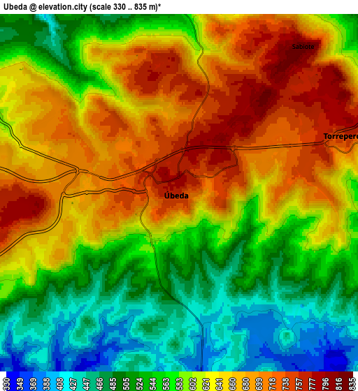 Zoom OUT 2x Úbeda, Spain elevation map