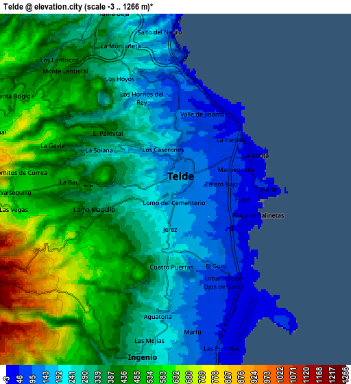 Zoom OUT 2x Telde, Spain elevation map