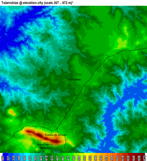 Zoom OUT 2x Talarrubias, Spain elevation map