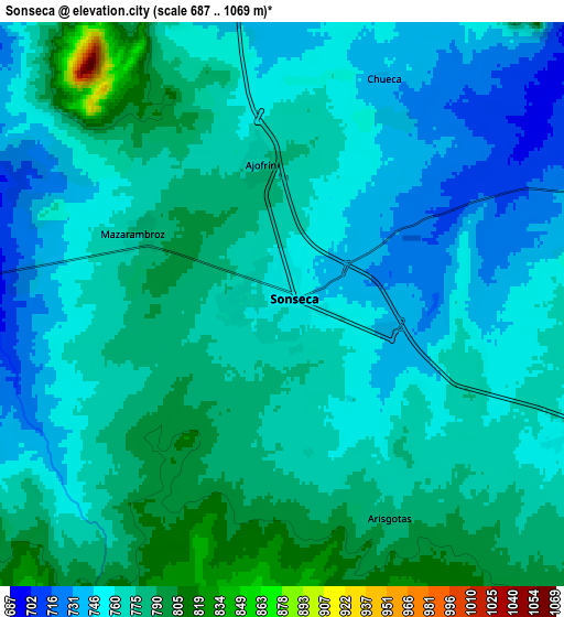 Zoom OUT 2x Sonseca, Spain elevation map