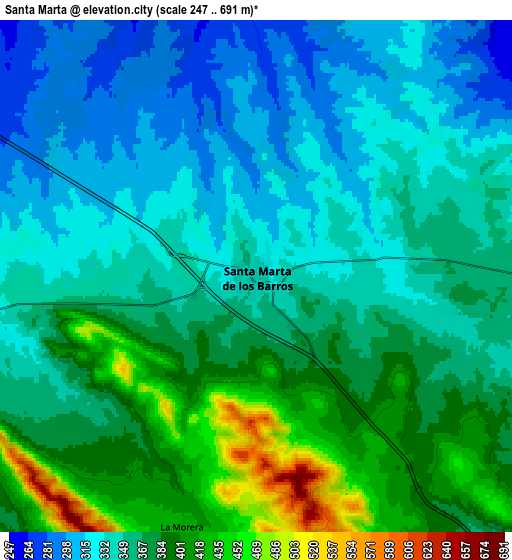 Zoom OUT 2x Santa Marta, Spain elevation map