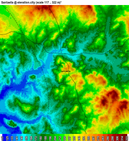 Zoom OUT 2x Santaella, Spain elevation map