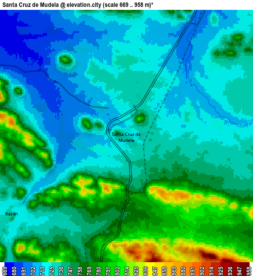 Zoom OUT 2x Santa Cruz de Mudela, Spain elevation map