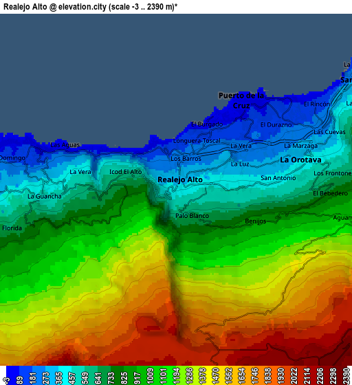 Zoom OUT 2x Realejo Alto, Spain elevation map