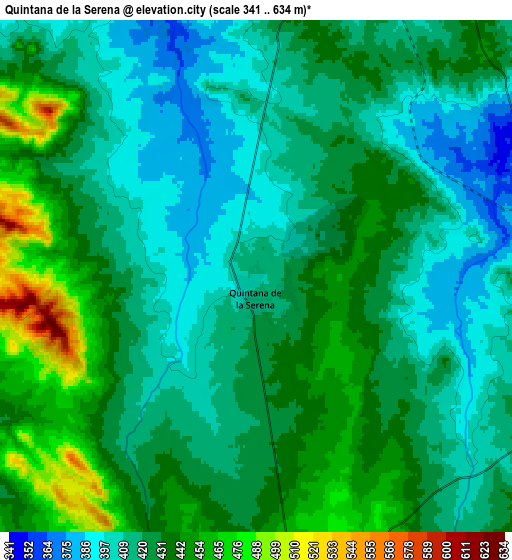 Zoom OUT 2x Quintana de la Serena, Spain elevation map