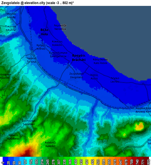 Zoom OUT 2x Zevgolateió, Greece elevation map