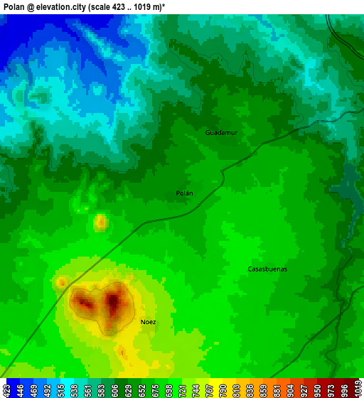 Zoom OUT 2x Polán, Spain elevation map