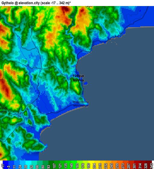 Zoom OUT 2x Gýtheio, Greece elevation map