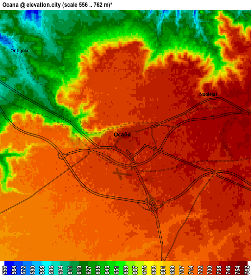 Zoom OUT 2x Ocaña, Spain elevation map