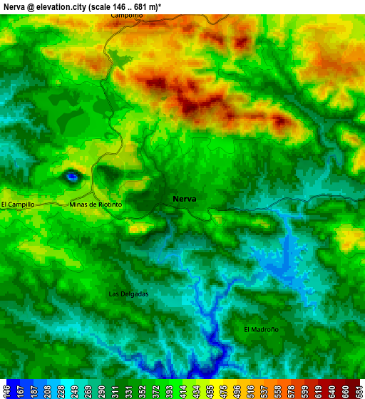 Zoom OUT 2x Nerva, Spain elevation map