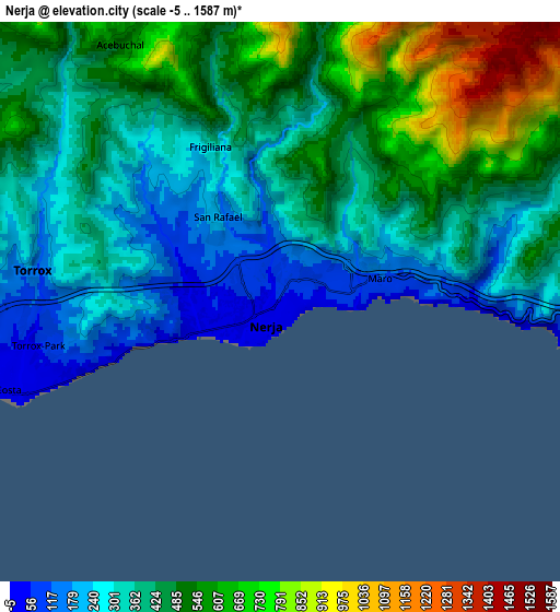 Zoom OUT 2x Nerja, Spain elevation map