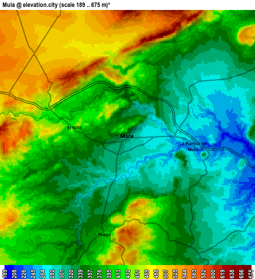 Zoom OUT 2x Mula, Spain elevation map