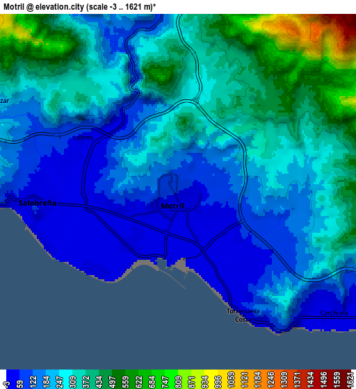 Zoom OUT 2x Motril, Spain elevation map