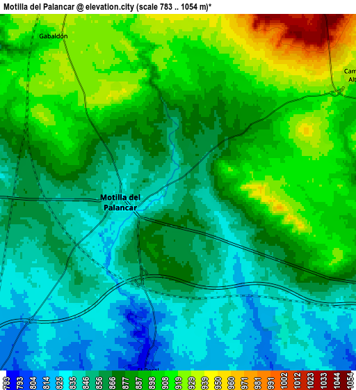 Zoom OUT 2x Motilla del Palancar, Spain elevation map