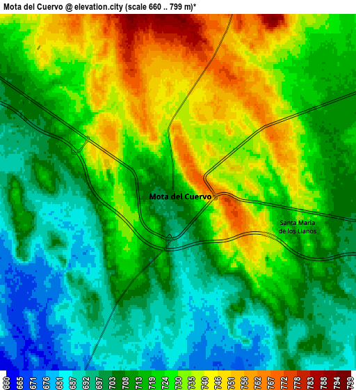 Zoom OUT 2x Mota del Cuervo, Spain elevation map